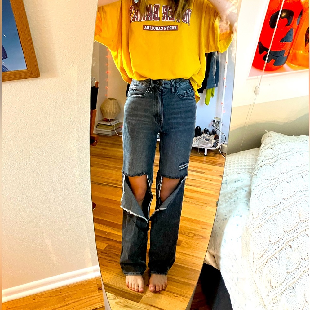 COPY - PACSUN Black Ripped 90s Boyfriend Jeans Denim Washed Black